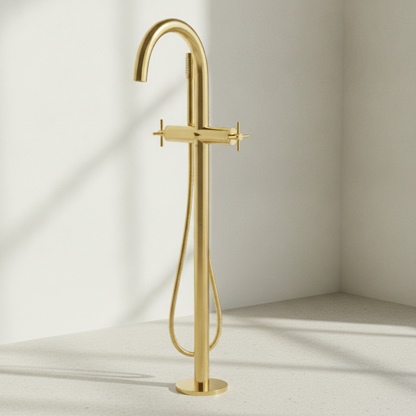 Grohe 2-Griff-Wannenbatt. Atrio 25272 Fms Bodenmontage Kreuz-Gr. Cool Sunrise-image