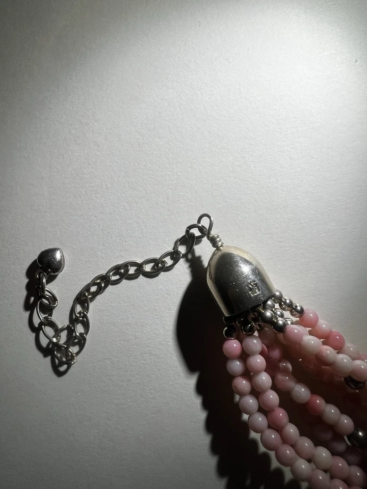 Collar Dtr Jay King Rosa Piel de Ángel Coral 925 - Plata de Ley 8 Hilos Foto 3 de 4