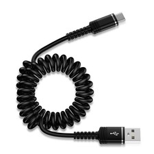 Coiled USB-C Charger Cable 3ft for iPhone 17 Pro Max CarPlay Fast Charge USB-A