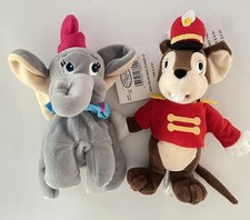NEW WITH TAGS LOT OF 2 DISNEY STORE BEAN BAGS DUMBO  TIMOTHY MOUSE