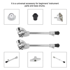 Pair Bass Drum Leg with Fixed Bracket Anti‑Rust Stable for Percussion Instrument