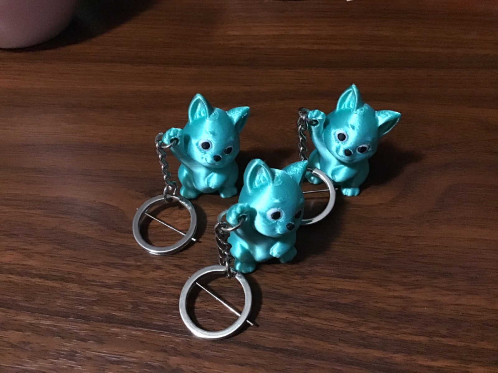 Waving Kitty 3D Printed Keychain Charm
