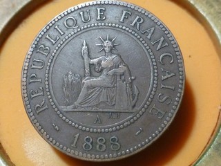 INDOCHINE FRANCAISE 1 CENTIEME 1888 A RARE & QUALITE TB !
