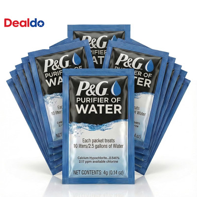 Portable Water Purifier Packets. Emergency Water Filter Purification Powder Pack