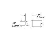 Metcal STTC-103 Cartridge, Chisel, 3mm 0.12 In , 90 Deg