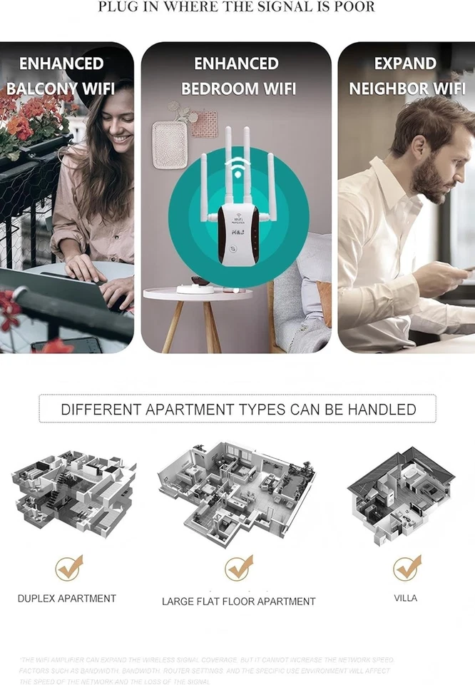 2025 Newest WiFi Extender, WiFi Booster, 4 Antennas Up to 5000 Sq.ft - Image 3 of 4