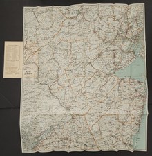 1890s antique ROAD MAP northern NEW JERSEY folded pocket folder Walker & Co 