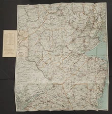 1890s antique ROAD MAP northern NEW JERSEY folded pocket folder Walker & Co 