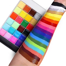 Face Body Painting Kit, 26 Colors Rainbow Body Paint for Kids Adults, Safe & Non