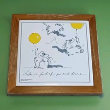 Ballons vintage pour chat carrelage art purrfect chums kitty Darlene West 7 & 1/8" x 7 & 1/8"
