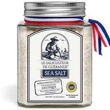 Sea Salt Traditional Celtic Harvest,16oz Unrefined Coarse French Salt, glass jar