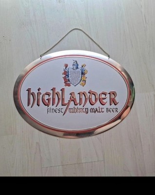 Blechschild Highlander Finest Whisky Malt Beer Bier Rarität