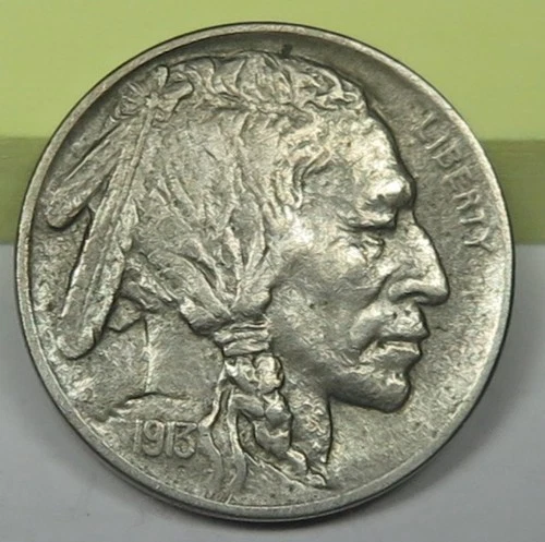 1913-D Type 1 Buffalo Nickel grades XF