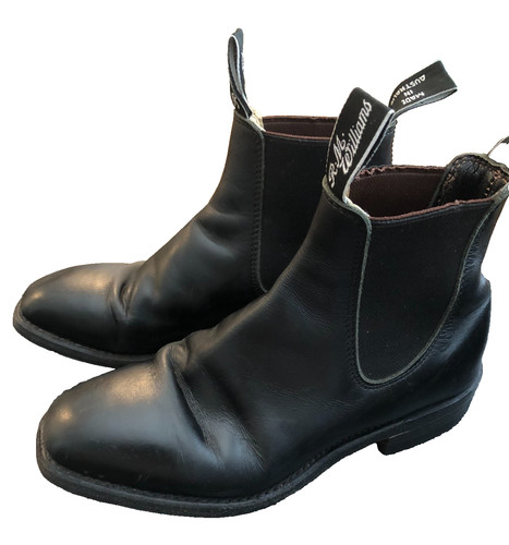 Women's R. M. Williams Chelsea Boot Block Heel Elastic Australia Black 6 - 6 1/2