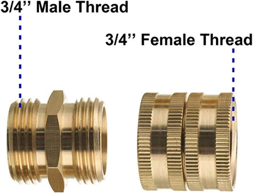 Garden Hose Adapter, 3/4 Inch Solid Brass Hose Connectors Adapters Male to Male, - Picture 4 of 12
