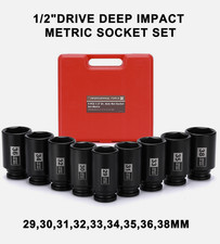 9pcs 12dr. Deep Spindle Axle Nut Impact Socket Set Cr-mo Metric Large Socket 9pcs 12dr. Deep Spindle Axle Nut Impact Socket Set Cr-mo Metric Large Socket