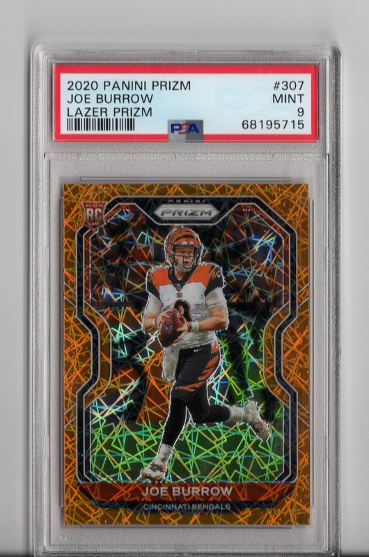 2020 Panini Prizm Joe Burrow Orange Lazer RC #307 PSA 9 Mint Bengals Rookie
