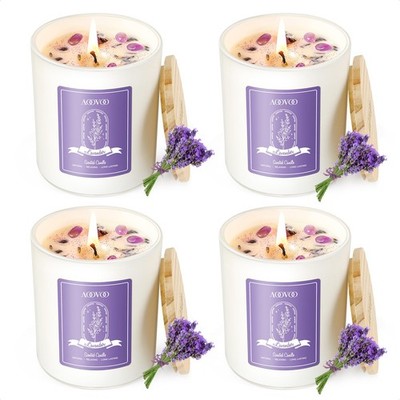 Best AOOVOO Lavender Candles Set for Women - 4 Pack Home Scented Aromatherapy