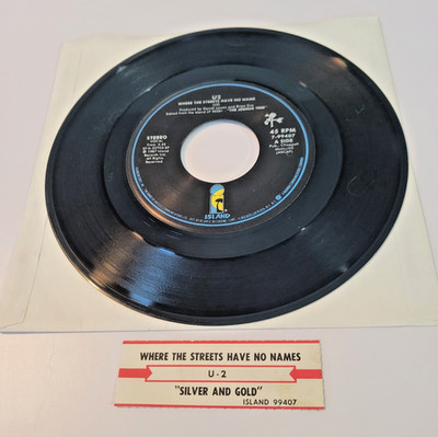 U2 Where The Streets Have No Name/ Silver and Gold 7'' 45 rpm vinyl record EXC
