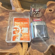 1960  s Jon-e Catalytic Hand Warmer Silver Reusable Metal w/ Pouch  Instructions