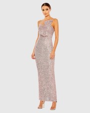 IEENA MAC DUGGAL Sequined Faux Bow Column Dress Rose Pink Sz 4 11284 NWT 398