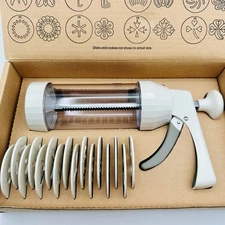 Pampered Chef Cookie Press Trigger Gun 1525 16 Disks & Box Complete EUC