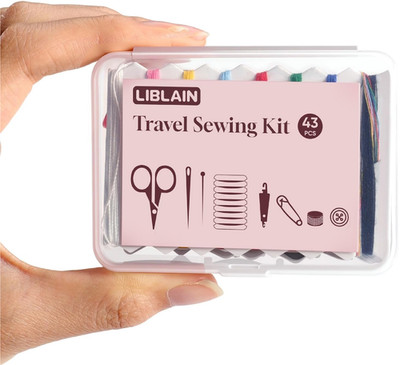 LIBLAIN Mini Sewing Kit, Small Travel Sewing Kit with Big Eye Steel Needles for
