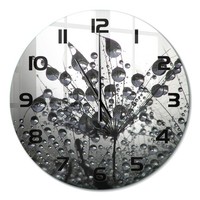 Glasuhr Wanduhr Mit Leisem Uhrwerk LöWenzahnsamen Schwarze Zeiger Fi60 Cm