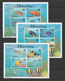 ILE MAURICE MAURITIUS N° Yvert Blocs Feuillets 23/29 Neufs MNH Poissons
