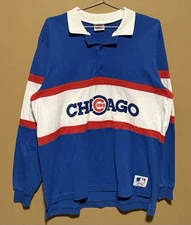 Vintage Nutmeg Mills MLB Chicago Cubs Rugby Polo Colorblock Shirt - Mens Size XL