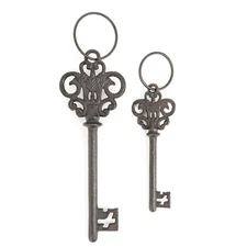 Sungmor Vintage Cast Iron Large Skeleton Keys 2PCS Old Fashioned Keys Wall Decor