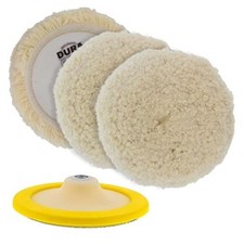 3 Pack of 8 100% Wool Hook & Loop Grip Buffing Pads with a 7" Flexible Edge