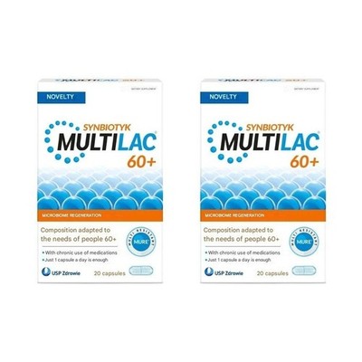 Multilac Synbiotic 60+ 40 Kapseln probiotisches Präbiotikum für ältere Darmflora
