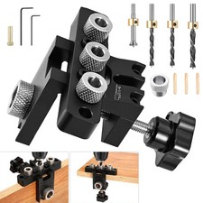 3 in 1 Doweling Jig Pocket Hole Jig Wood Vertical Drilling Detachable Locator UK