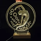 Frederick Carder Steuben Glass Luminor Plaque Panel 7223 Diving Girl Swimmer