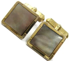 Vintage Swank MOP Cufflinks Round 10K RGP Shirt Accessories Wedding
