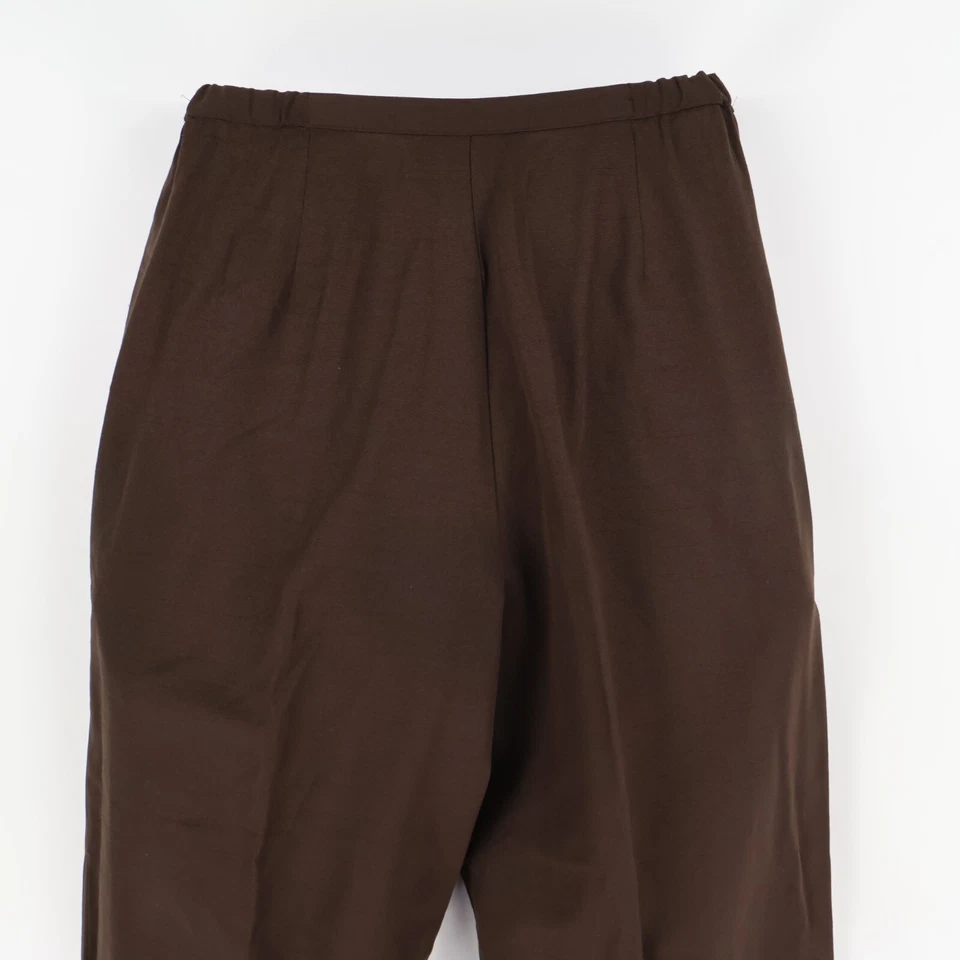 Norton McNaughton Dress Pants Womens Sz 8 Brown Stretch Waist High Rise Straight - Image 3 of 4