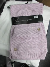 Rachel Zoe 2 Piece Cold Weather Set Ladies Pastel Pink Scarf Hat BRAND NEW W/TAG