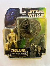 Star Wars Power Of The Force DELUXE HOTH REBEL SOLDIER w Laser Cannon
