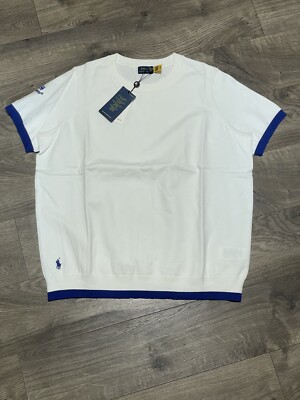 Polo Ralph Lauren Womens US Open Short Sleeve White Sweater SZ. XXL NWT MSRP $90