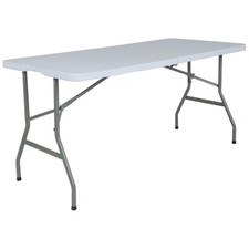 Flash Furniture 30''W x 60''L Granite White Folding Table - RB-3060FH-RES-GG