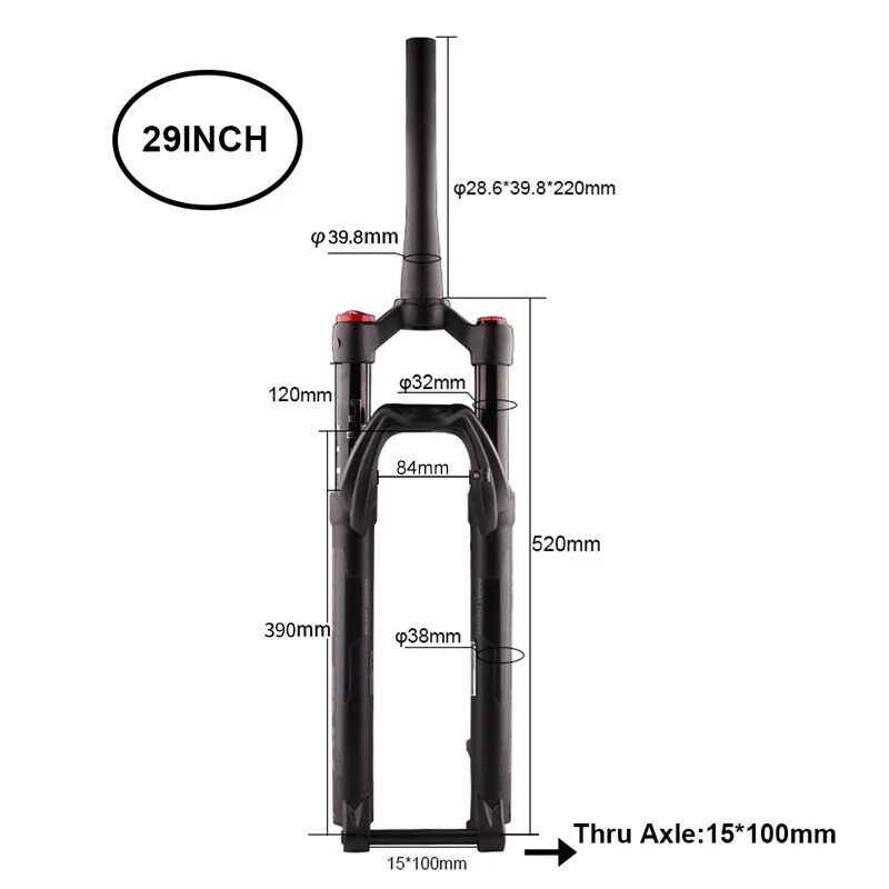 27.5 / 29er Boost Fork Thru Axle Bicycle Suspension Forks Mountain Bike Air Fork - Image 4 of 4