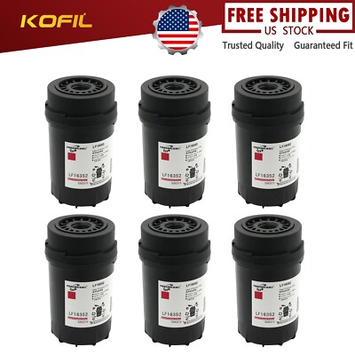 6 xLF16352 Oil Filter Lube Filter Fit Fleetguard Cummins ISF QSF2.8 Foton
