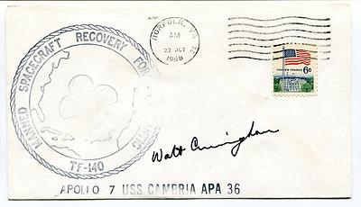 1968 Apollo 7 USS Cambria APA Manned Spacecraft Recovery Space Cover SIGNED