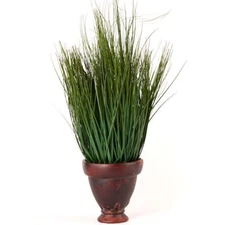 Set of 2 Artificial Seedy 24" Onion Grass Wispy Bushes in Pots