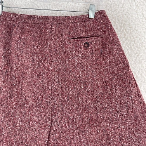 Anthropologie A-Linien-Rock Damengröße 10 rot Tweed Wolle Seide Mischung hergestellt in Italien - Bild 9 von 12