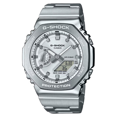 NEW Casio G-Shock G-Steel METALLIC Silver Analog-Digital Mens Watch GM2110D-7A