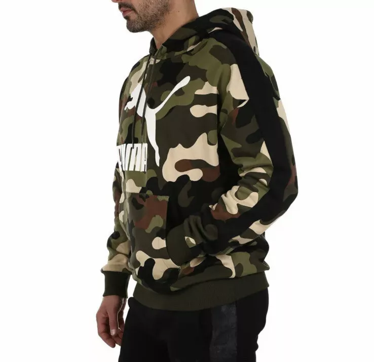 NWT Puma Wild Pack AOP Men s XL Camo Hoodie Forest Night 578335 15