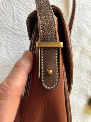 1980s Mark Cross Country Brown Leather Saddle Bag Purse Adjustable Strap Classic - Picture 19 of 19