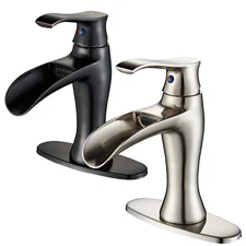 Bathroom Sink Faucet 1 hole Single Handle Waterfall Basin Vanity Mixer Taps